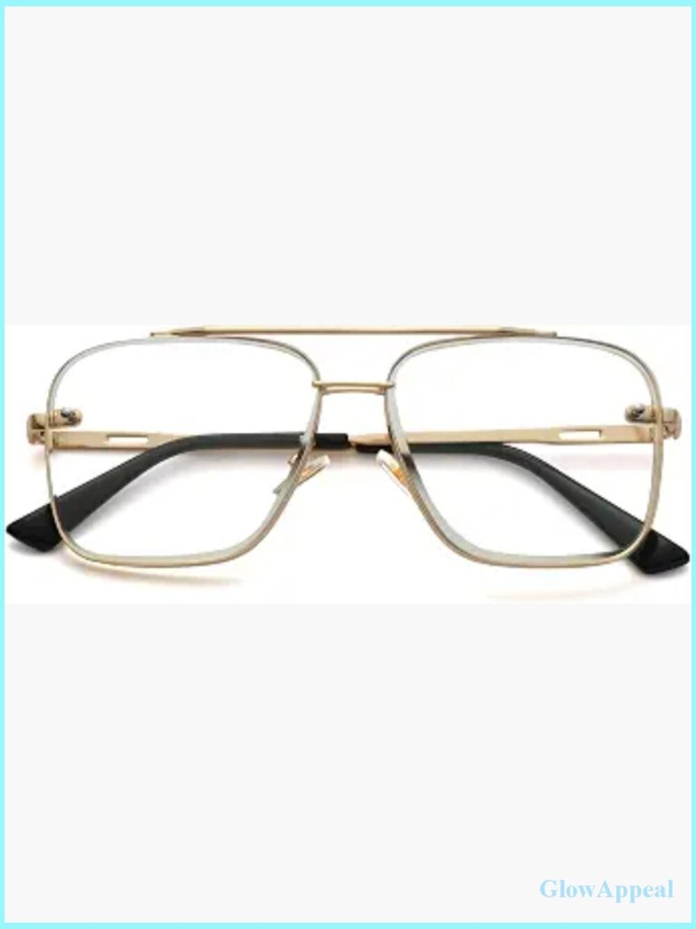 Square Aviator Sunglasses Oversized Pilot Metal Frame UV400 Protection
